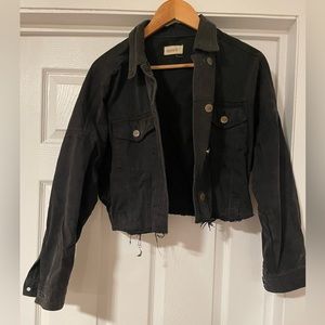 Black Cropped Denim Jacket